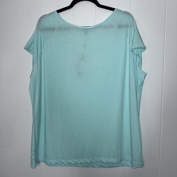 Talbots Women’s Short Sleeve Blouse Light Blue Size 2X NWT - Picture 2 of 5